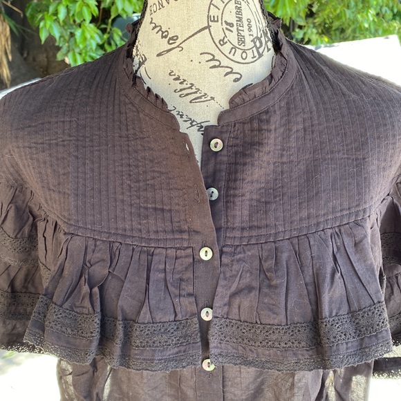 NWT Spell Dove Lace 💯Organic Cotton Blouse in Midnight size medium - Picture 7 of 14